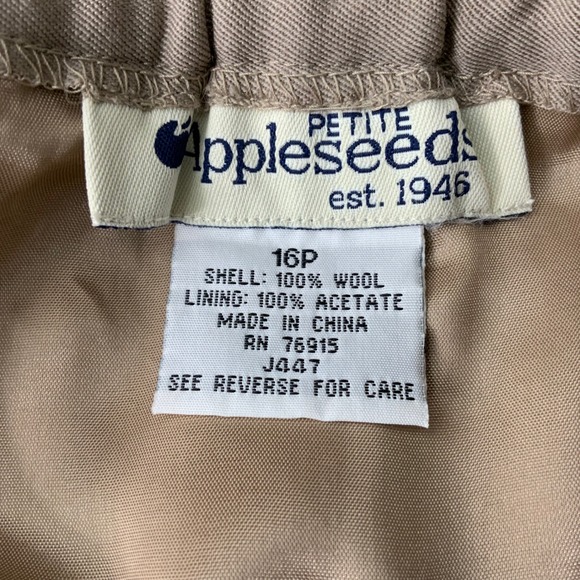 Petite Appleseed Brown Pleated Wool Blend Midi Skirt Size 16P - Picture 5 of 6